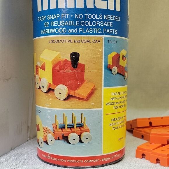 TinkerToy Toy Maker Easy Snap Reusable Wood Plastic No 444 - Picture 5 of 10